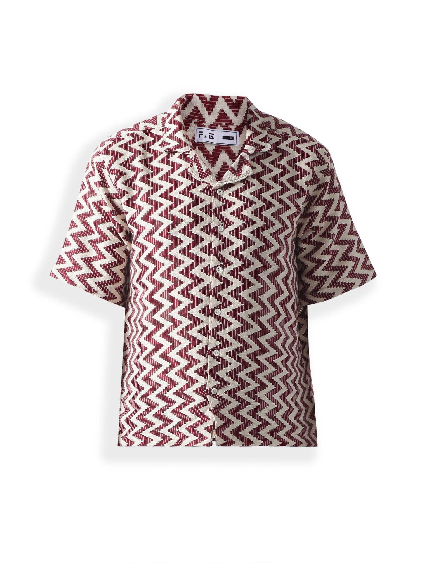 Multi Printed Casual Shirt, Has A Cuban Collar, Button Placket, Short Regular Sleeves, Straight Hem