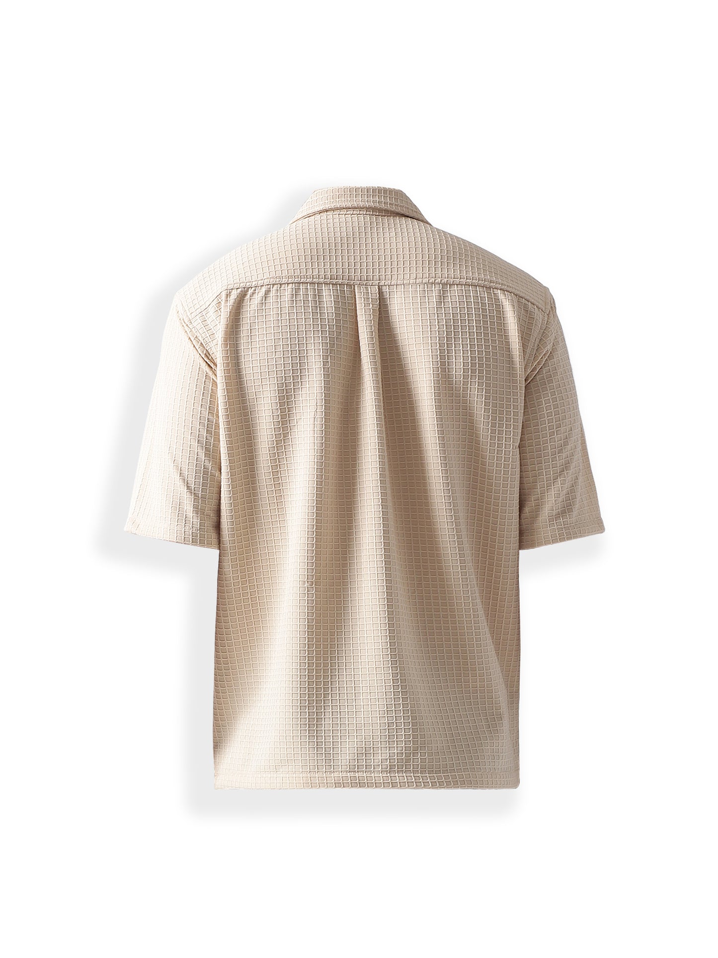 Cream Self Design Textured Casual Shirt